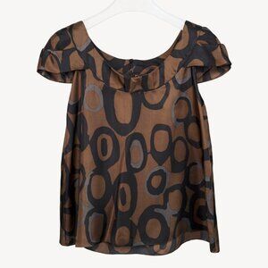 Chloe Lave Silk Geometric-Print Blouse